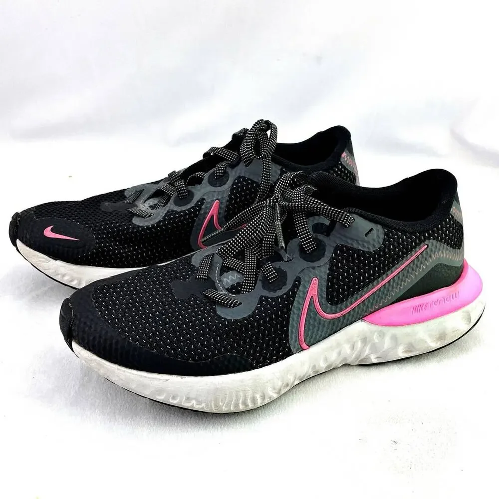Nike Renew Running Marathon Shoe 5y Youth / Women's 6.5 Black/ Pink CT1430 092